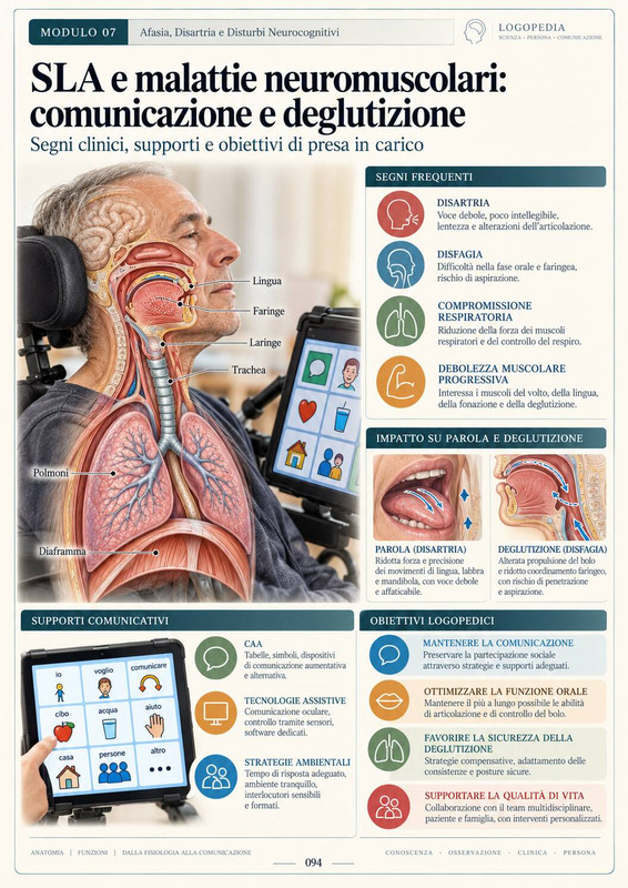 SLA e malattie neuromuscolari — pagina delle Mappe Visuali di Logopedia