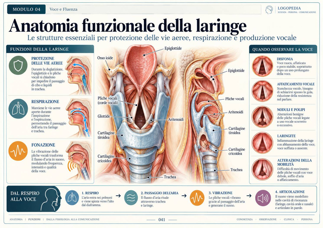 Anatomia funzionale della laringe — pagina delle Mappe Visuali di Logopedia