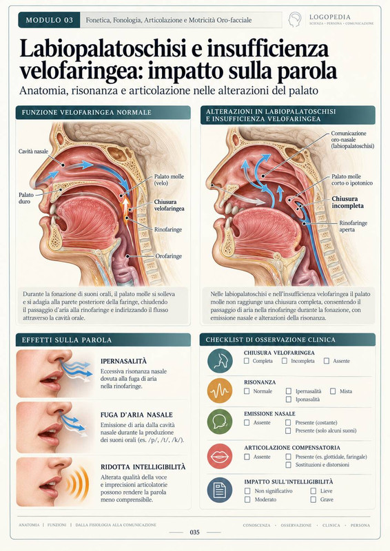 Labiopalatoschisi e insufficienza velofaringea — pagina delle Mappe Visuali di Logopedia