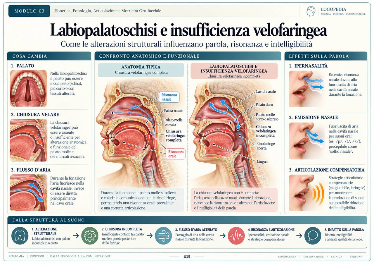 Labiopalatoschisi e insufficienza velofaringea — pagina delle Mappe Visuali di Logopedia