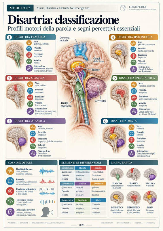 Disartria: classificazione — pagina delle Mappe Visuali di Logopedia