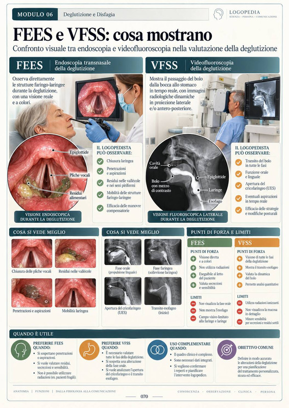FEES e VFSS a confronto — pagina delle Mappe Visuali di Logopedia